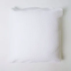 Funda de cojín nido abeja algodón blanco