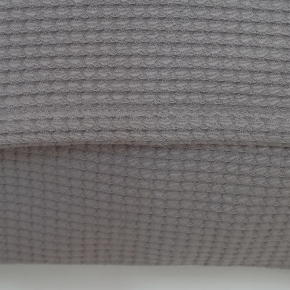 Funda de cojín nido abeja algodón gris 214