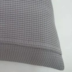 Funda de cojín nido abeja algodón gris 214