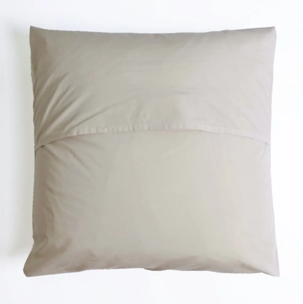 Funda de cojín popelín algodón Beige 50x50 cm