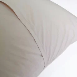 Funda de cojín popelín algodón Beige 50x50 cm