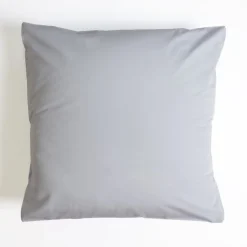 Funda de cojín popelín algodón Gris 50x50 cm