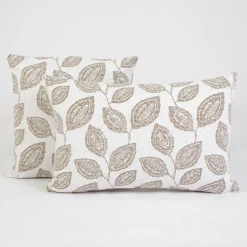Funda de cojín texturado 801 hoja crudo
