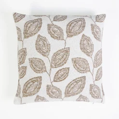 Funda de cojín texturado 801 hoja crudo