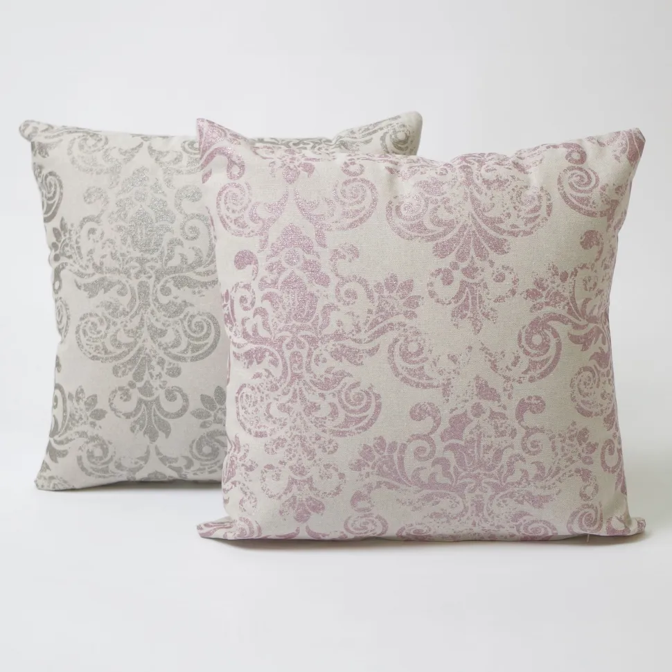 Funda de cojín 43x43 loneta estampada lurex