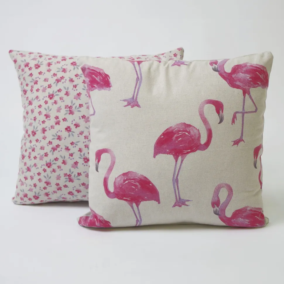 Funda de cojín 43x43 loneta estampada fantasía