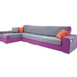 Funda de sofá chaise longue paula marrón