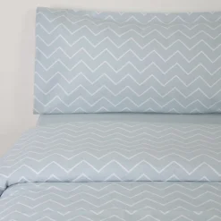 Funda nórdica franela zig zag jade