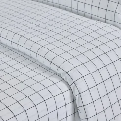Funda nórdica punto algodón cuadros blanco