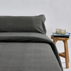 Funda nórdica punto algodón gris melange dark