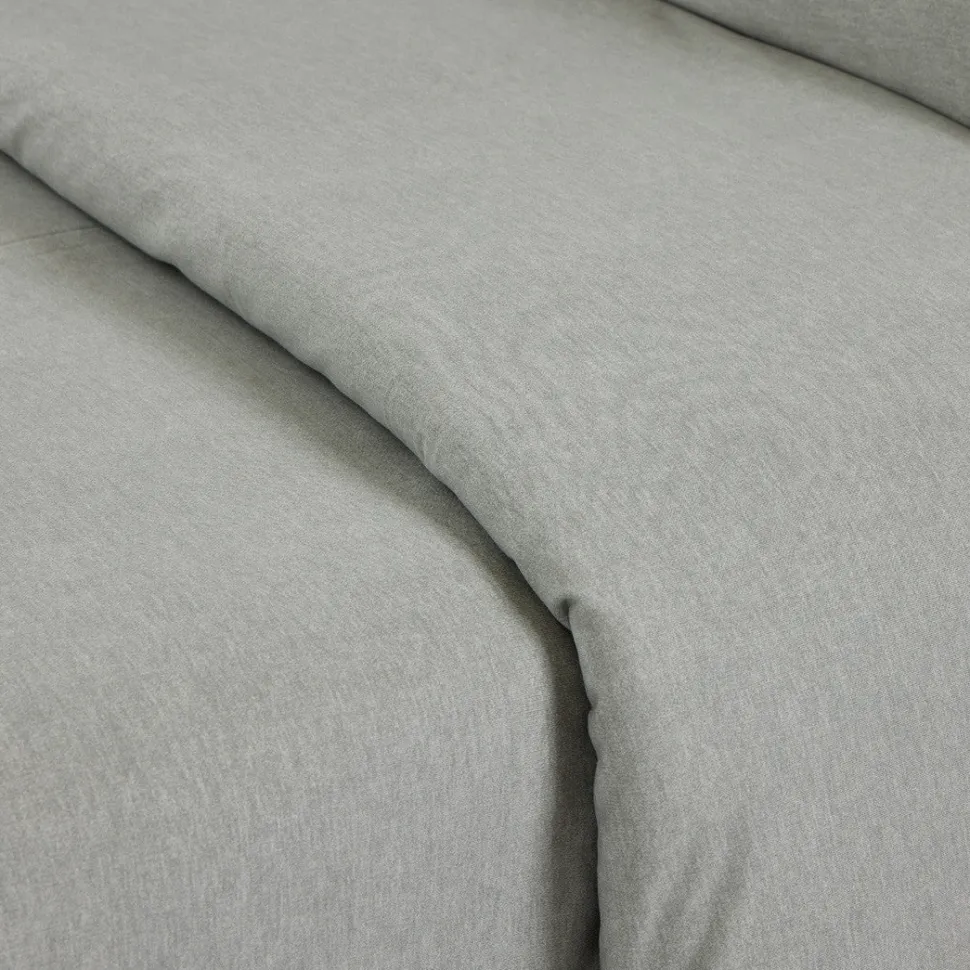 Funda nórdica punto algodón gris melange soft