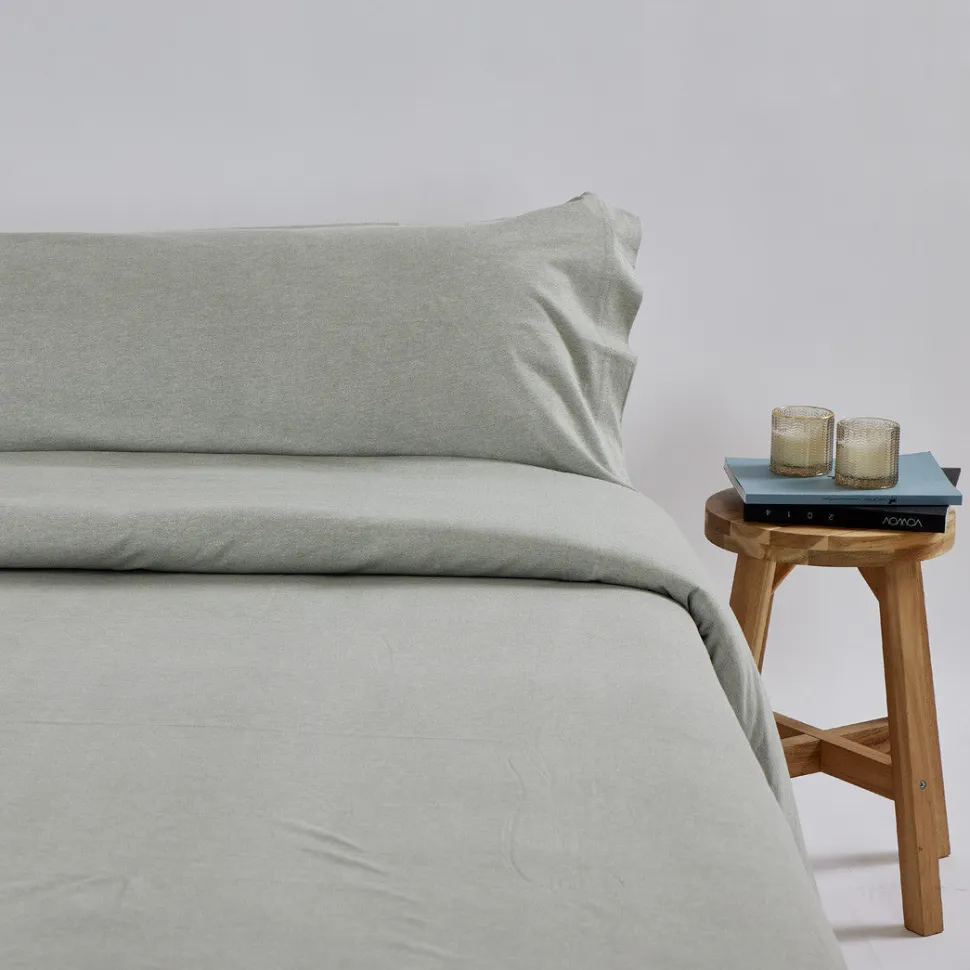 Funda nórdica punto algodón gris melange soft