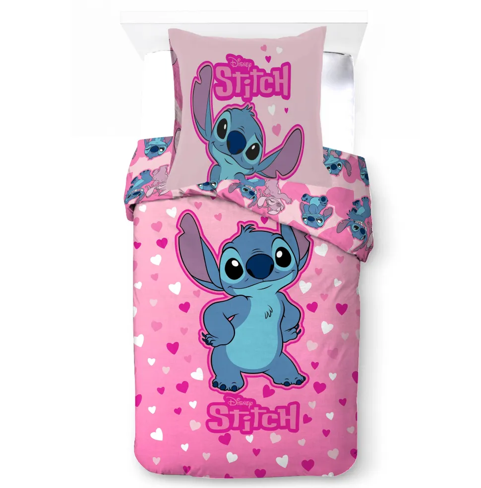 Funda nórdica Stitch rosa 2p