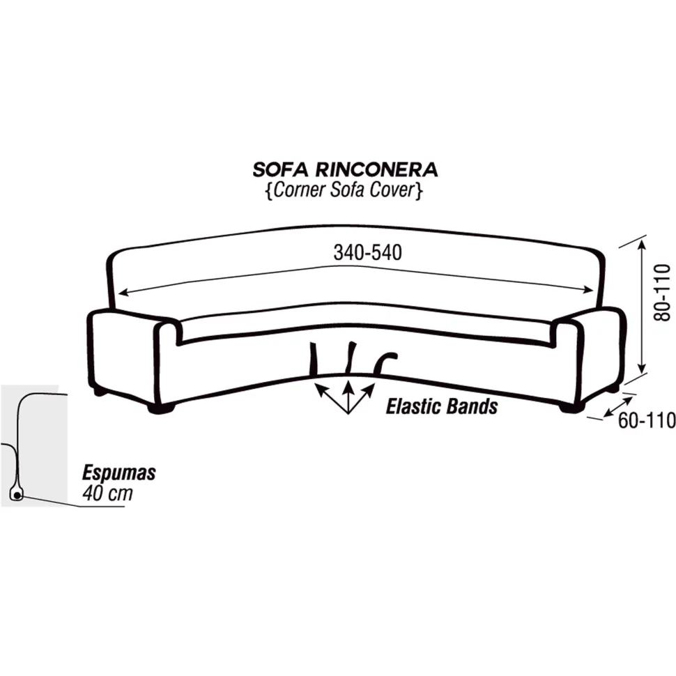 Funda sofa rinconera glamour