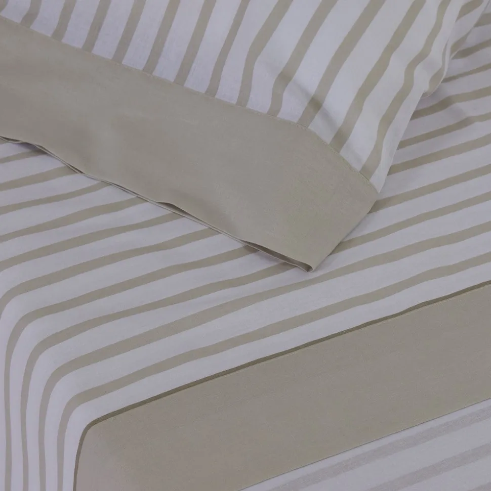 Juego de sábanas algodón berta beige