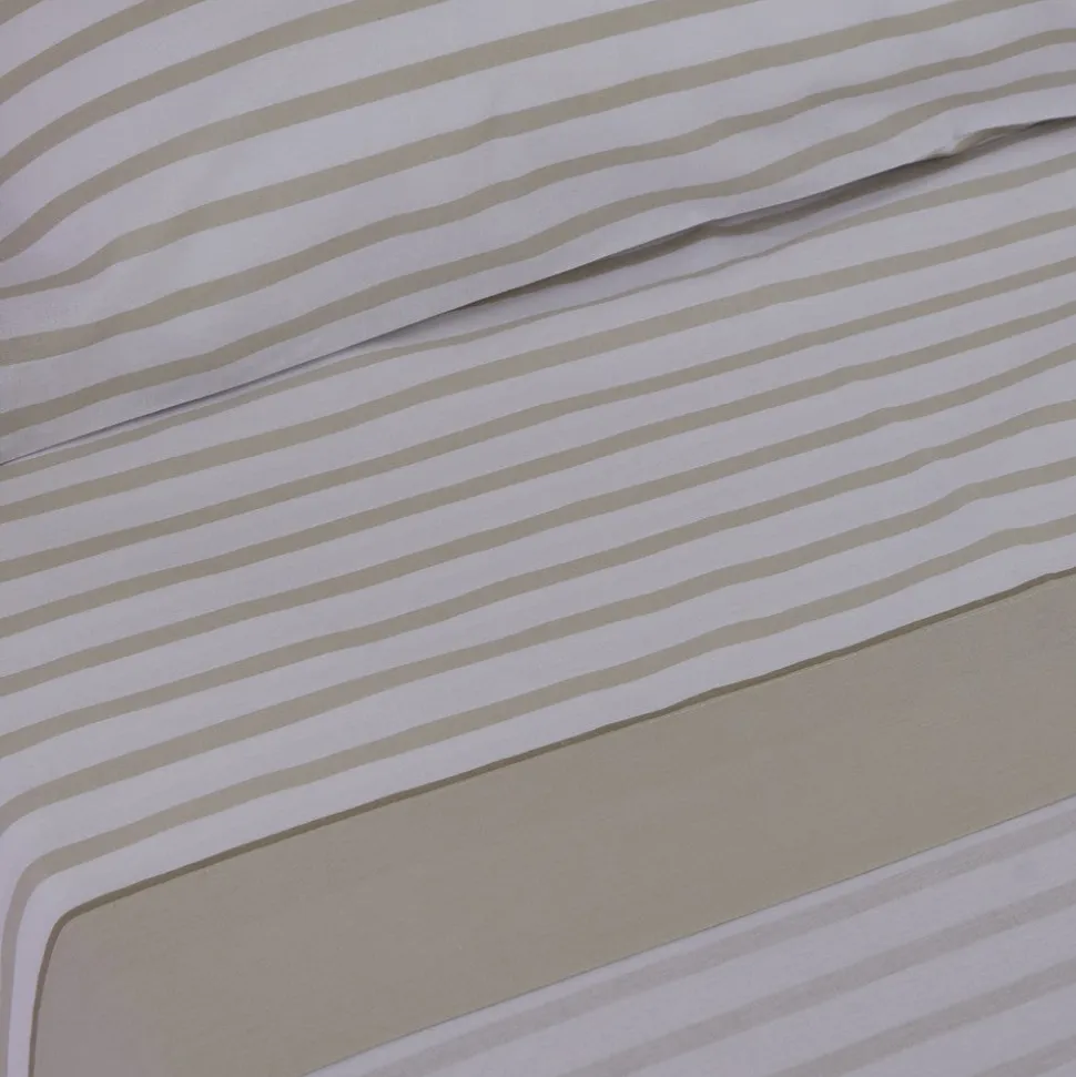 Juego de sábanas algodón berta beige