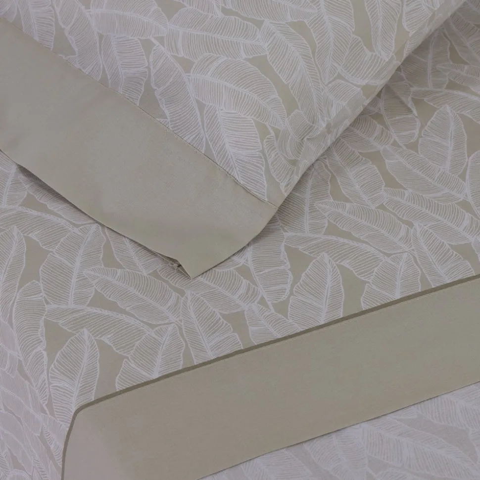 Juego de sábanas algodón casandra beige