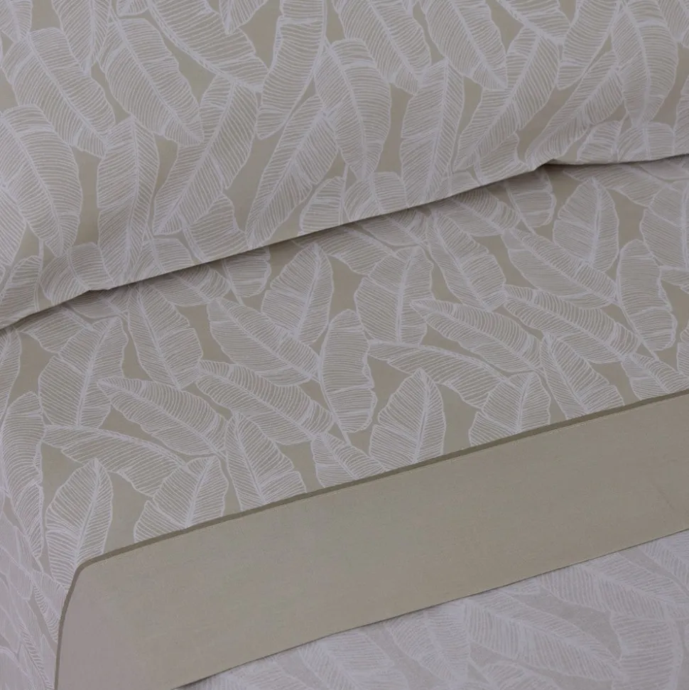 Juego de sábanas algodón casandra beige