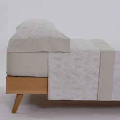 Juego de sábanas algodón casandra beige