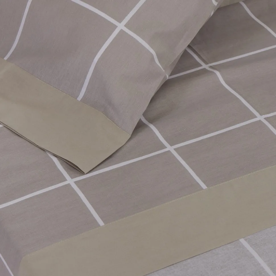 Juego de sábanas algodón ona beige
