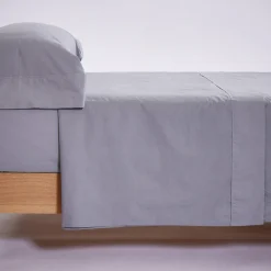 Juego de sábanas algodón percal 200 hilos gris