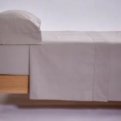 Juego de sábanas algodón percal 200 hilos beige