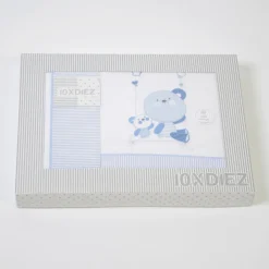 Juego de sábanas cuna 121 bco/azul