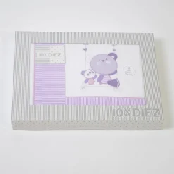 Juego de sábanas cuna 121 bco/lila