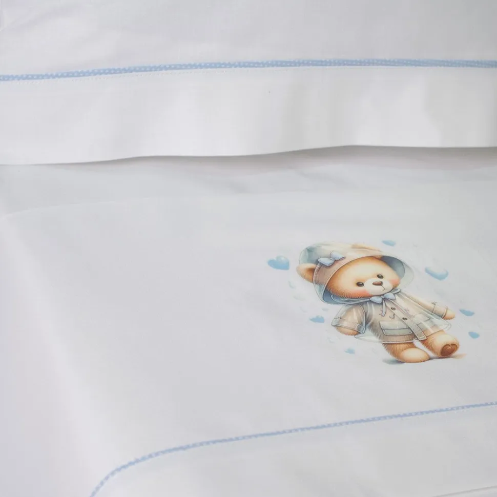 Juego de sábanas cuna 449 blanco/azul