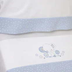 Juego de sábanas cuna 084 blanco/azul