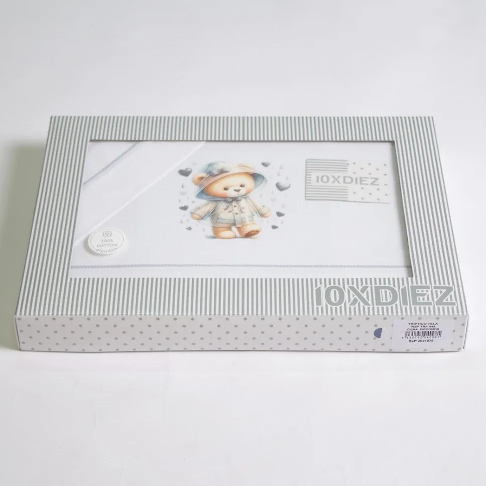 Juego de sábanas cuna 449 blanco/gris