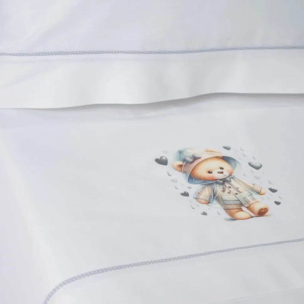 Juego de sábanas cuna 449 blanco/gris