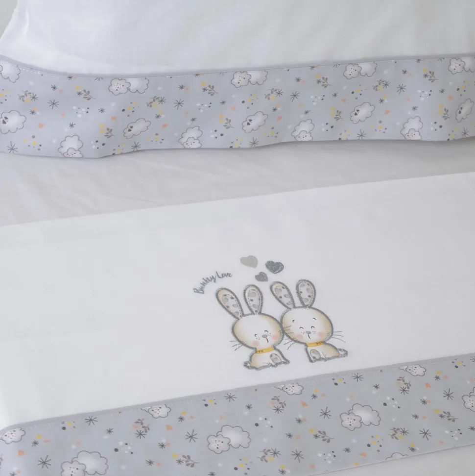 Juego de sábanas cuna 291 blanco/gris