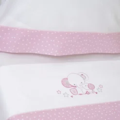 Juego de sábanas cuna 084 blanco/rosa
