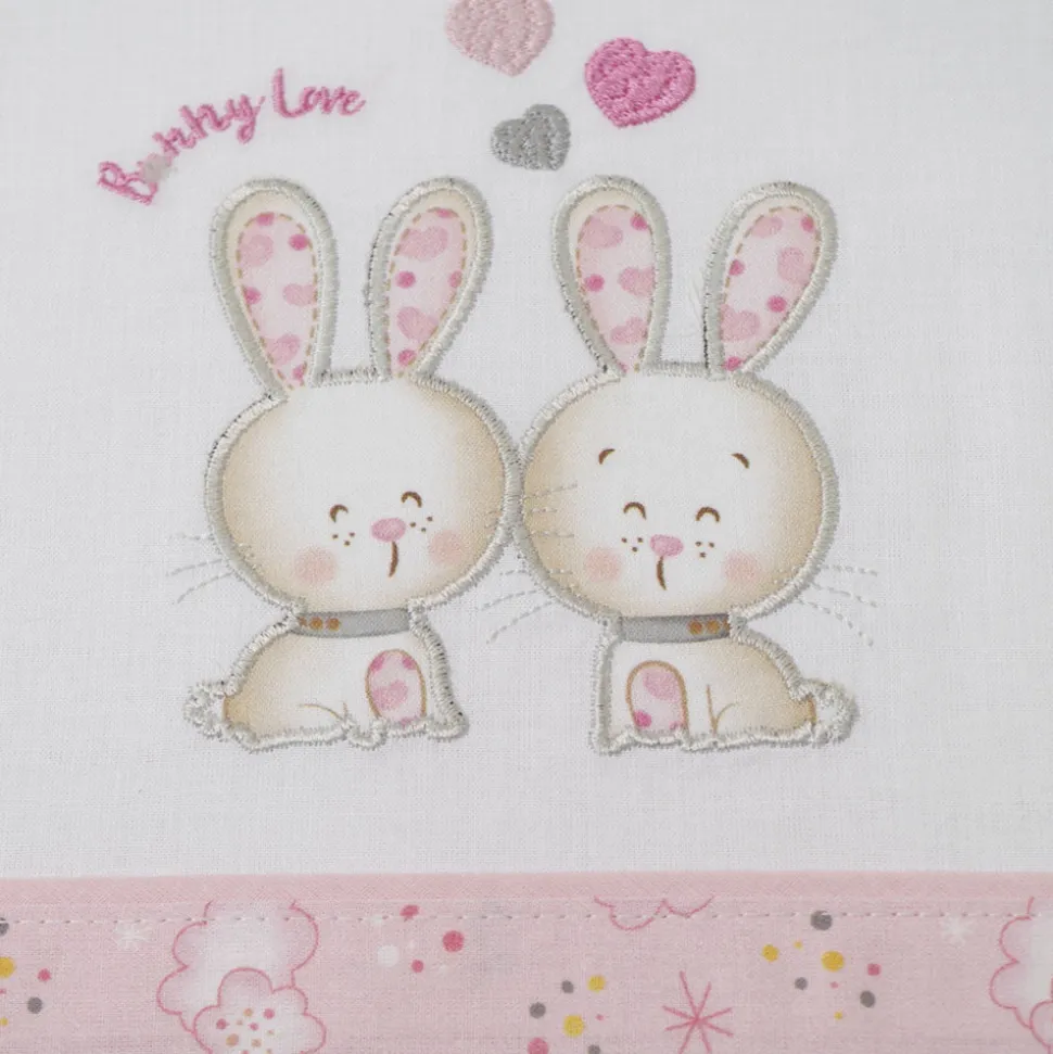 Juego de sábanas cuna 291 blanco/rosa