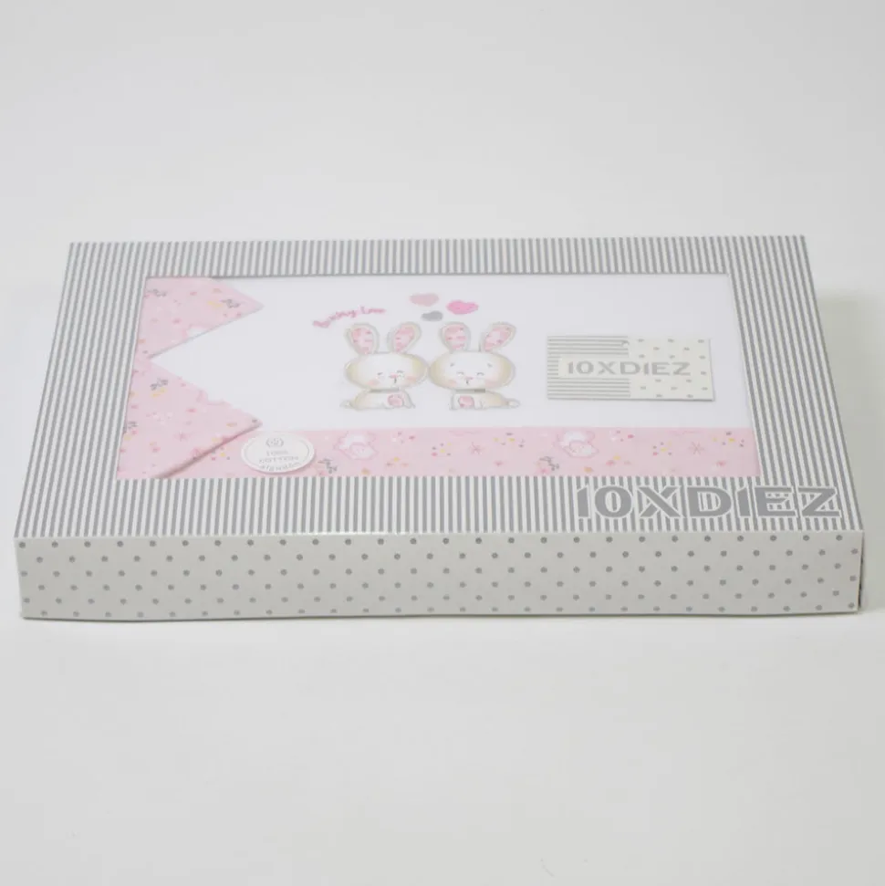 Juego de sábanas cuna 291 blanco/rosa