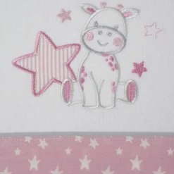 Juego de sábanas cuna coralina jirafa 378 bco/rosa