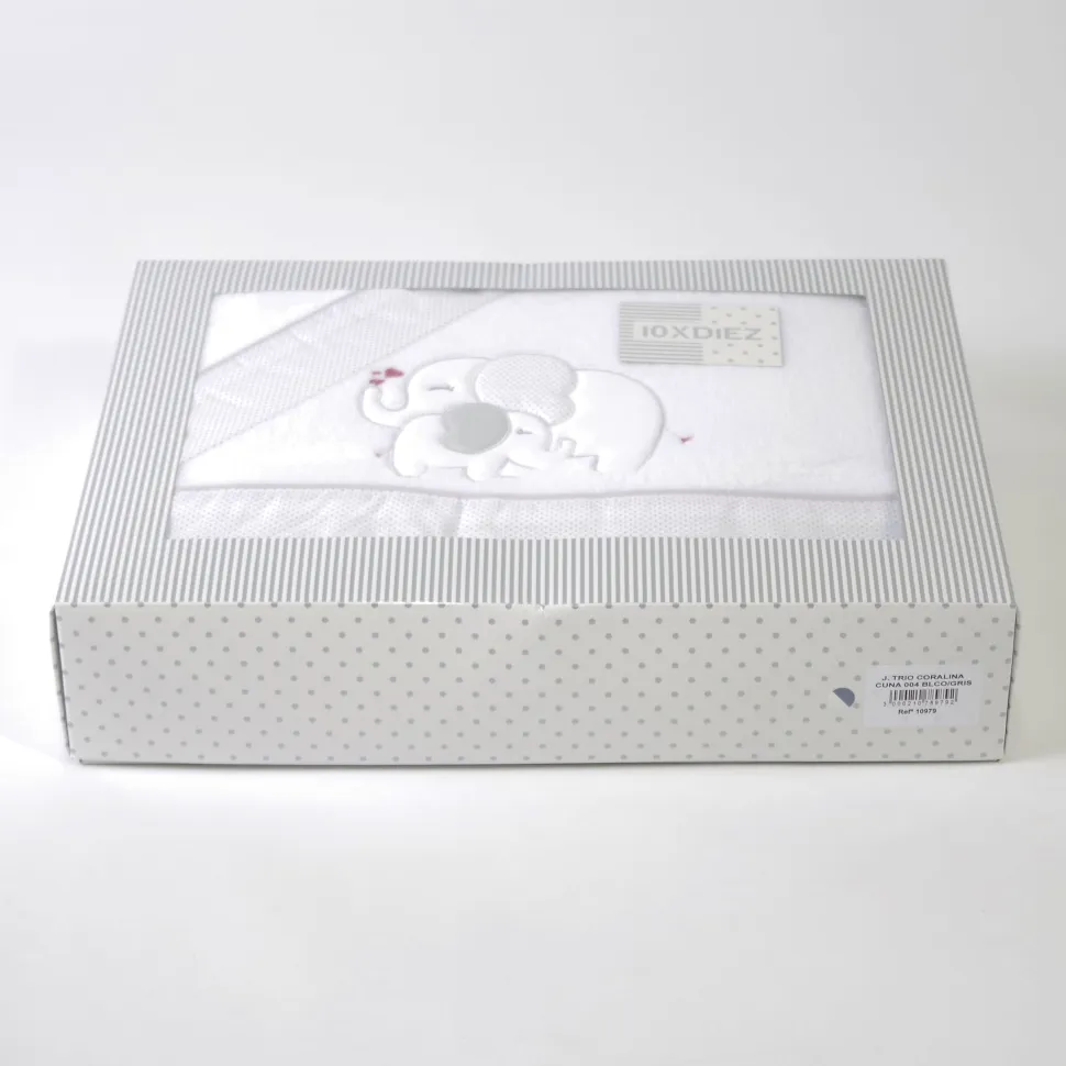 Juego de sábanas cuna coralina 004 bco/gris