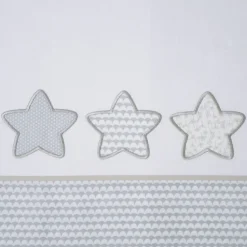 Juego de sábanas cuna estrellas 476 bco/gris