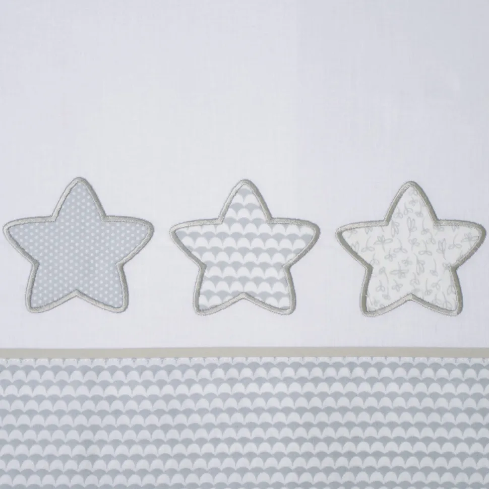 Juego de sábanas cuna estrellas 476 bco/gris