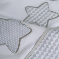 Juego de sábanas cuna estrellas 476 bco/gris