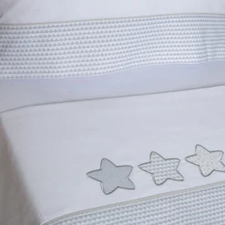 Juego de sábanas cuna estrellas 476 bco/gris