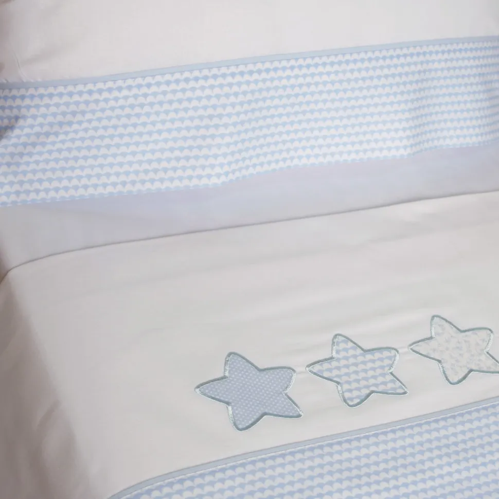 Juego de sábanas cuna estrellas 476 bco/azul