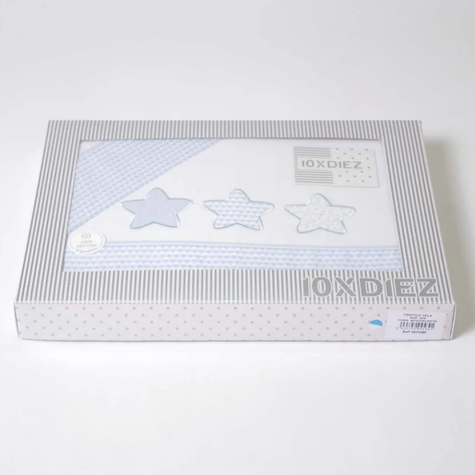 Juego de sábanas cuna estrellas 476 bco/azul