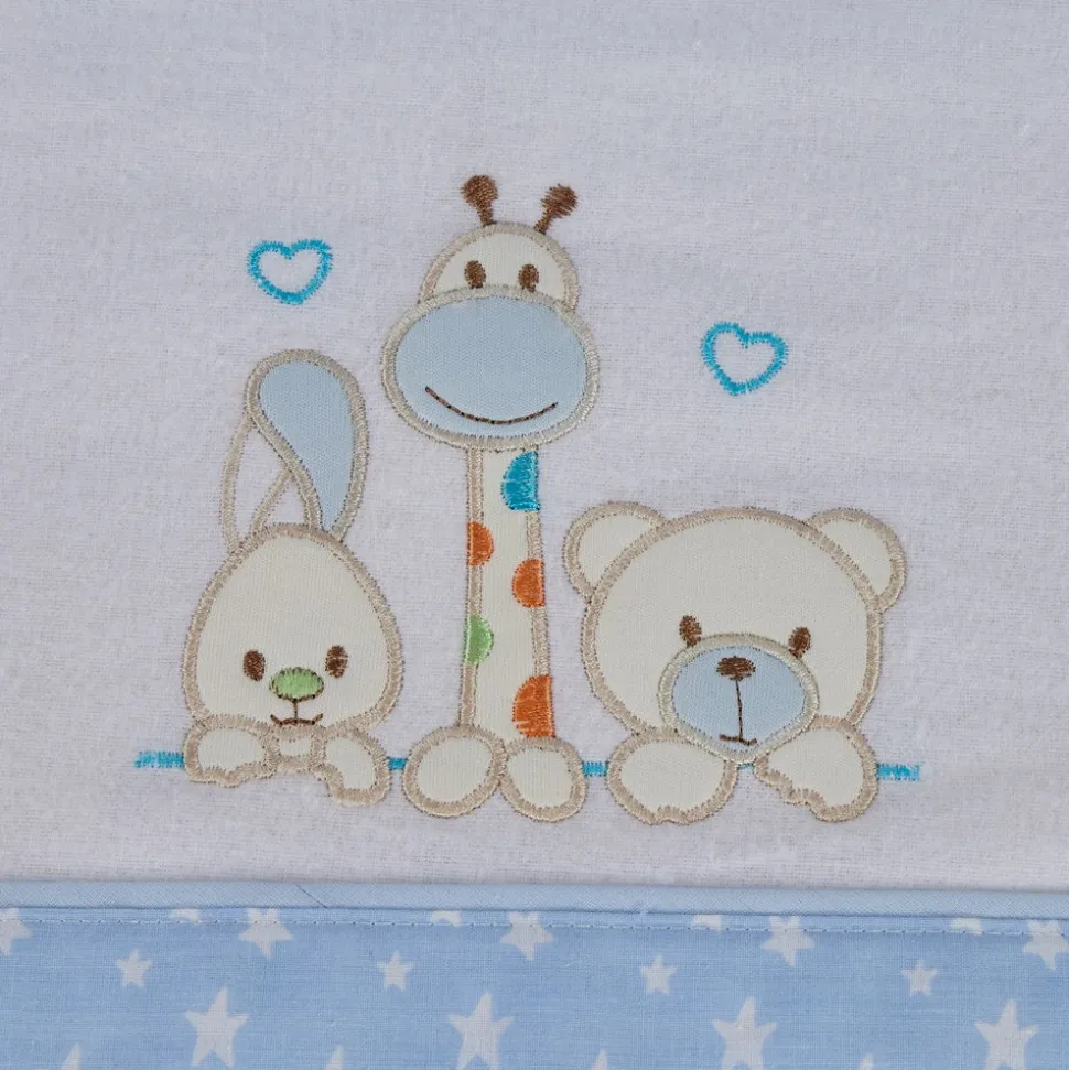 Juego de sábanas cuna franela 068 blanco/azul