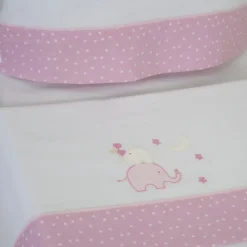 Juego de sábanas cuna franela 031 blanco/rosa