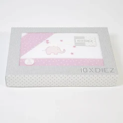 Juego de sábanas cuna franela 031 blanco/rosa