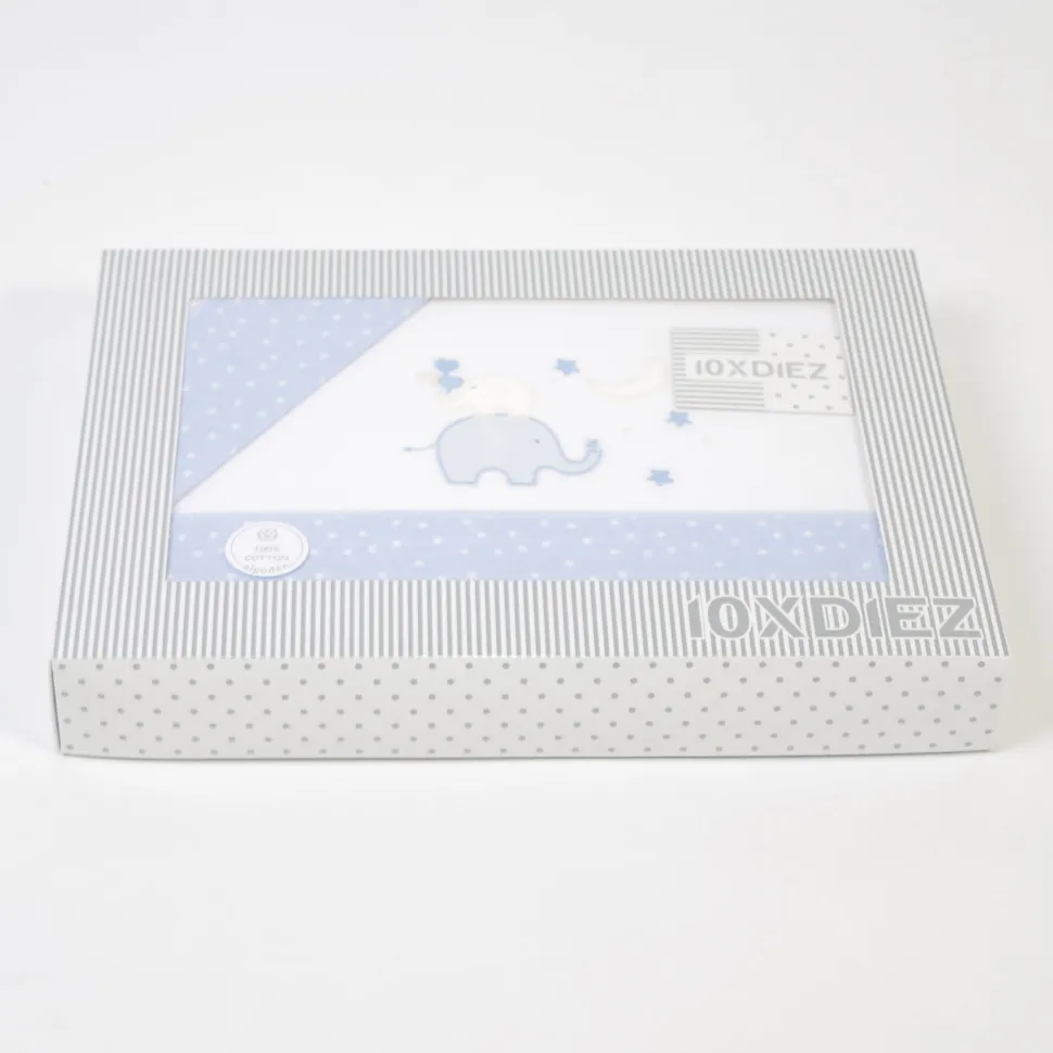 Juego de sábanas cuna franela 031 blanco/azul