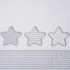 Juego de sábanas cuna franela estrellas 476 blanco/gris