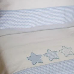 Juego de sábanas cuna franela estrellas 476 blanco/azul